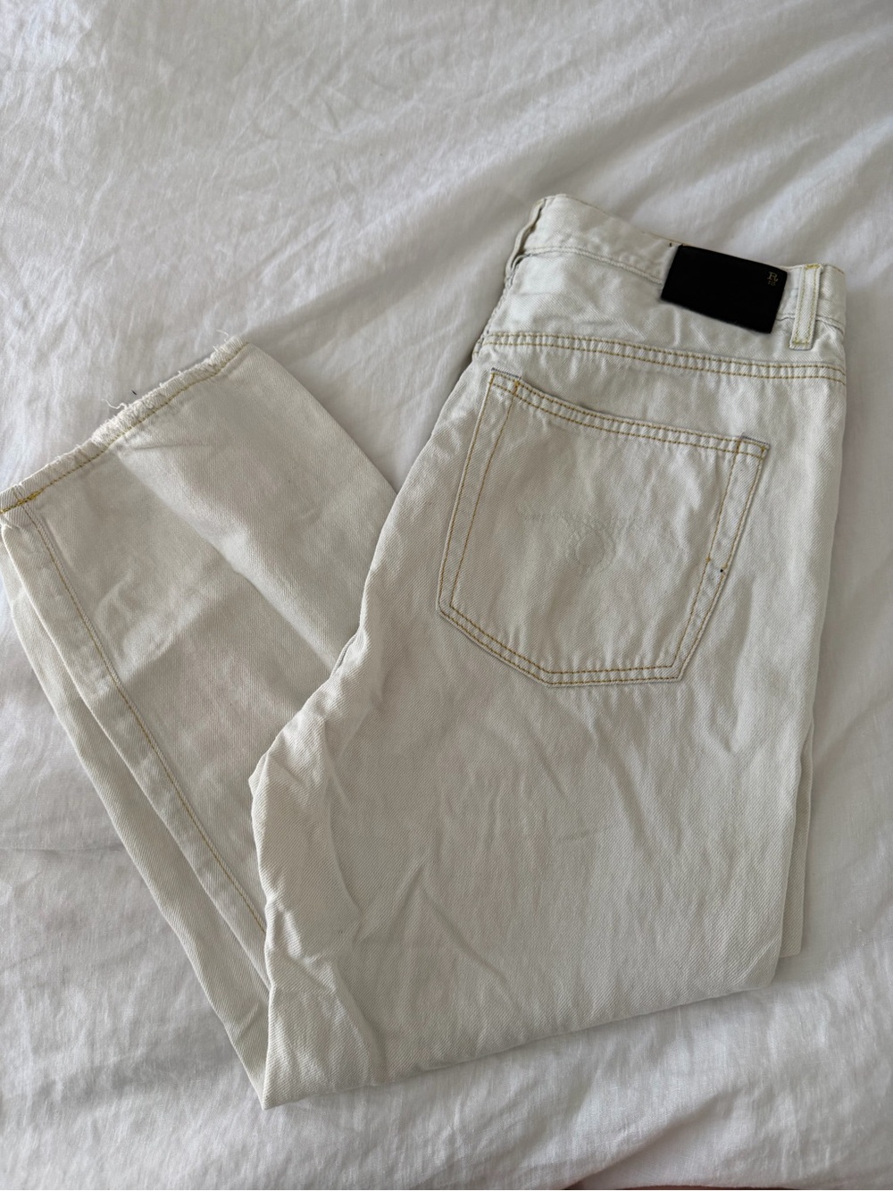 R13 Tailored Drop Cropped Jeans